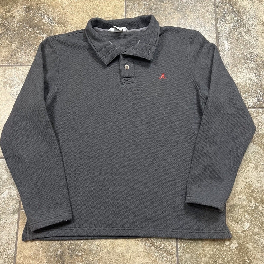 Alabama Crimson Tide Polo Sweatshirt Crewneck Men XL Henley Pullover Fleece